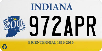 IN license plate 972APR
