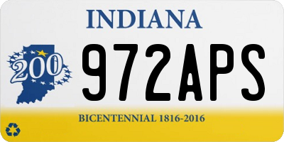 IN license plate 972APS