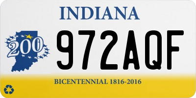 IN license plate 972AQF