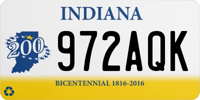 IN license plate 972AQK