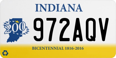 IN license plate 972AQV
