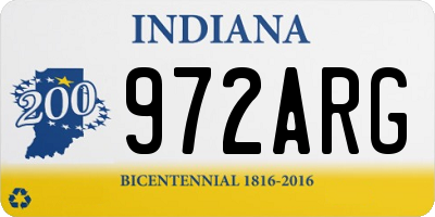 IN license plate 972ARG