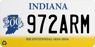 IN license plate 972ARM