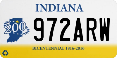 IN license plate 972ARW