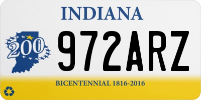 IN license plate 972ARZ