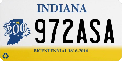 IN license plate 972ASA