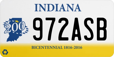IN license plate 972ASB