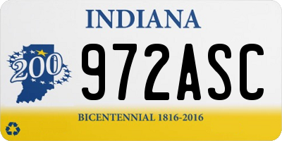 IN license plate 972ASC