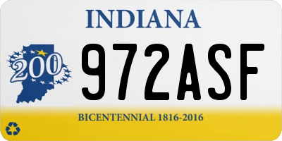 IN license plate 972ASF