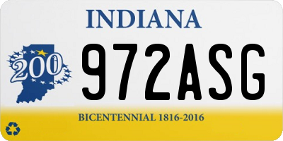 IN license plate 972ASG