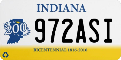 IN license plate 972ASI