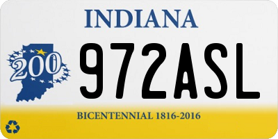 IN license plate 972ASL