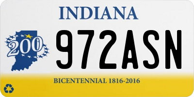 IN license plate 972ASN