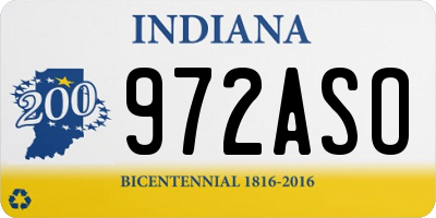 IN license plate 972ASO