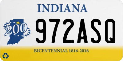 IN license plate 972ASQ