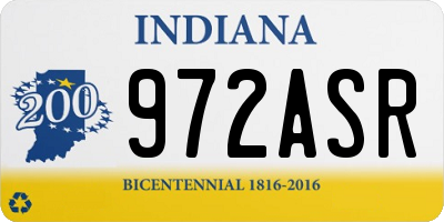 IN license plate 972ASR