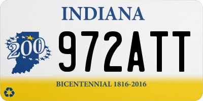IN license plate 972ATT