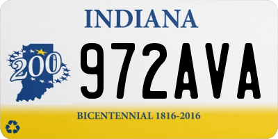 IN license plate 972AVA