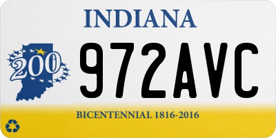 IN license plate 972AVC
