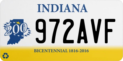 IN license plate 972AVF