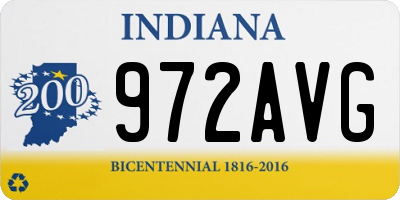 IN license plate 972AVG