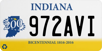 IN license plate 972AVI