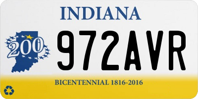 IN license plate 972AVR
