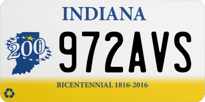 IN license plate 972AVS