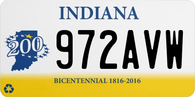 IN license plate 972AVW