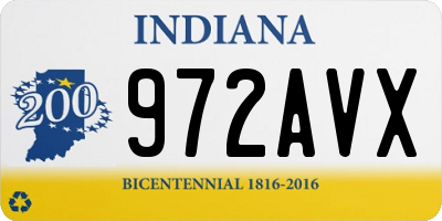 IN license plate 972AVX
