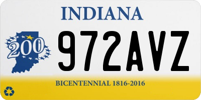 IN license plate 972AVZ