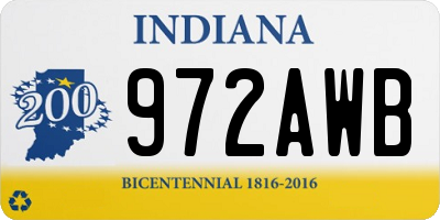 IN license plate 972AWB