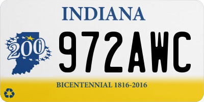 IN license plate 972AWC