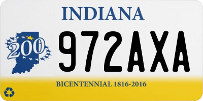 IN license plate 972AXA