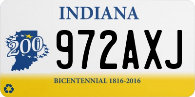 IN license plate 972AXJ