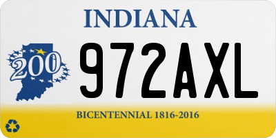 IN license plate 972AXL