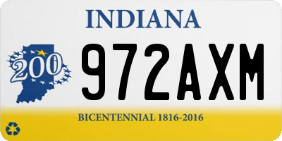 IN license plate 972AXM