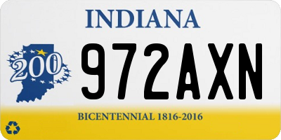 IN license plate 972AXN
