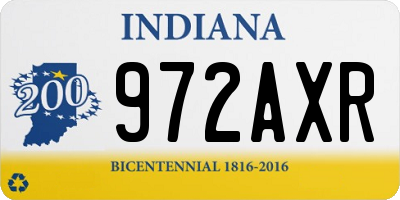 IN license plate 972AXR