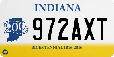 IN license plate 972AXT