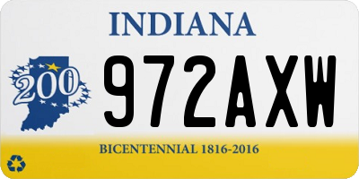 IN license plate 972AXW