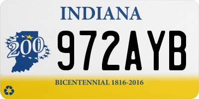 IN license plate 972AYB