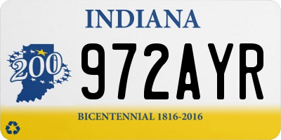 IN license plate 972AYR