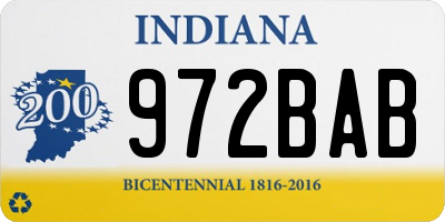 IN license plate 972BAB