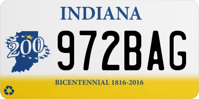 IN license plate 972BAG