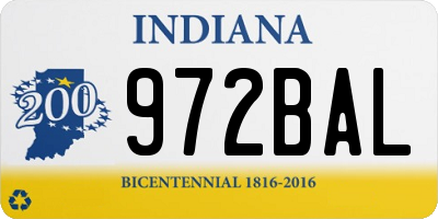 IN license plate 972BAL