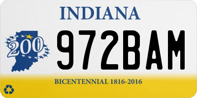 IN license plate 972BAM