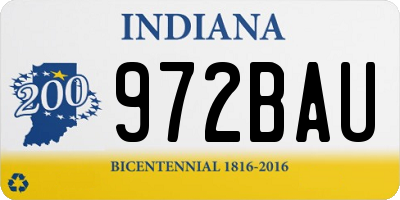 IN license plate 972BAU