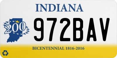 IN license plate 972BAV