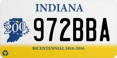 IN license plate 972BBA